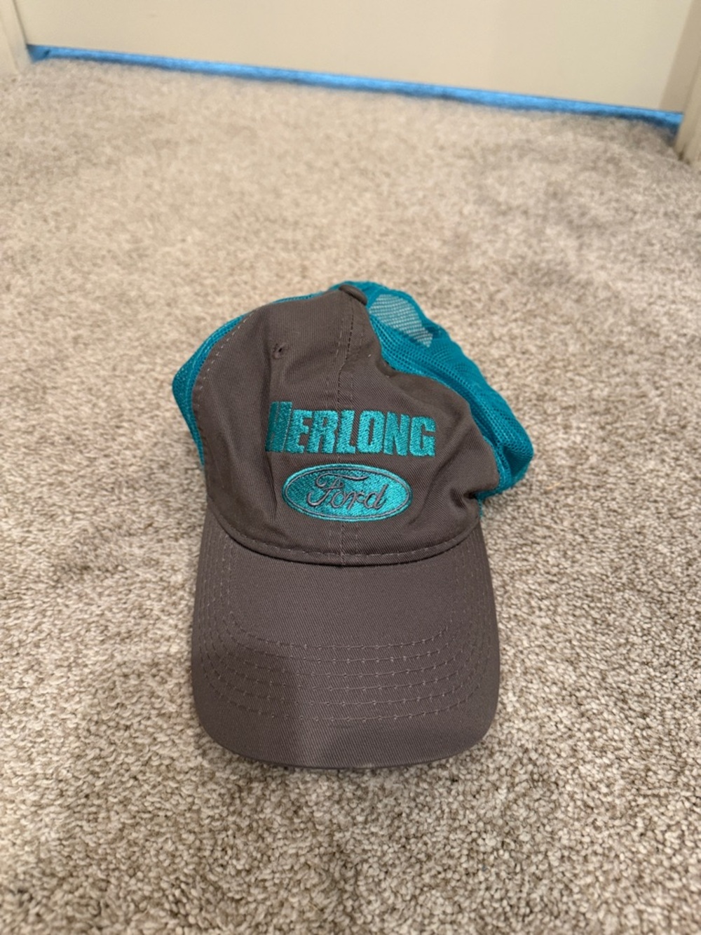 Ford Gray & Teal Embroidered Trucker Cap